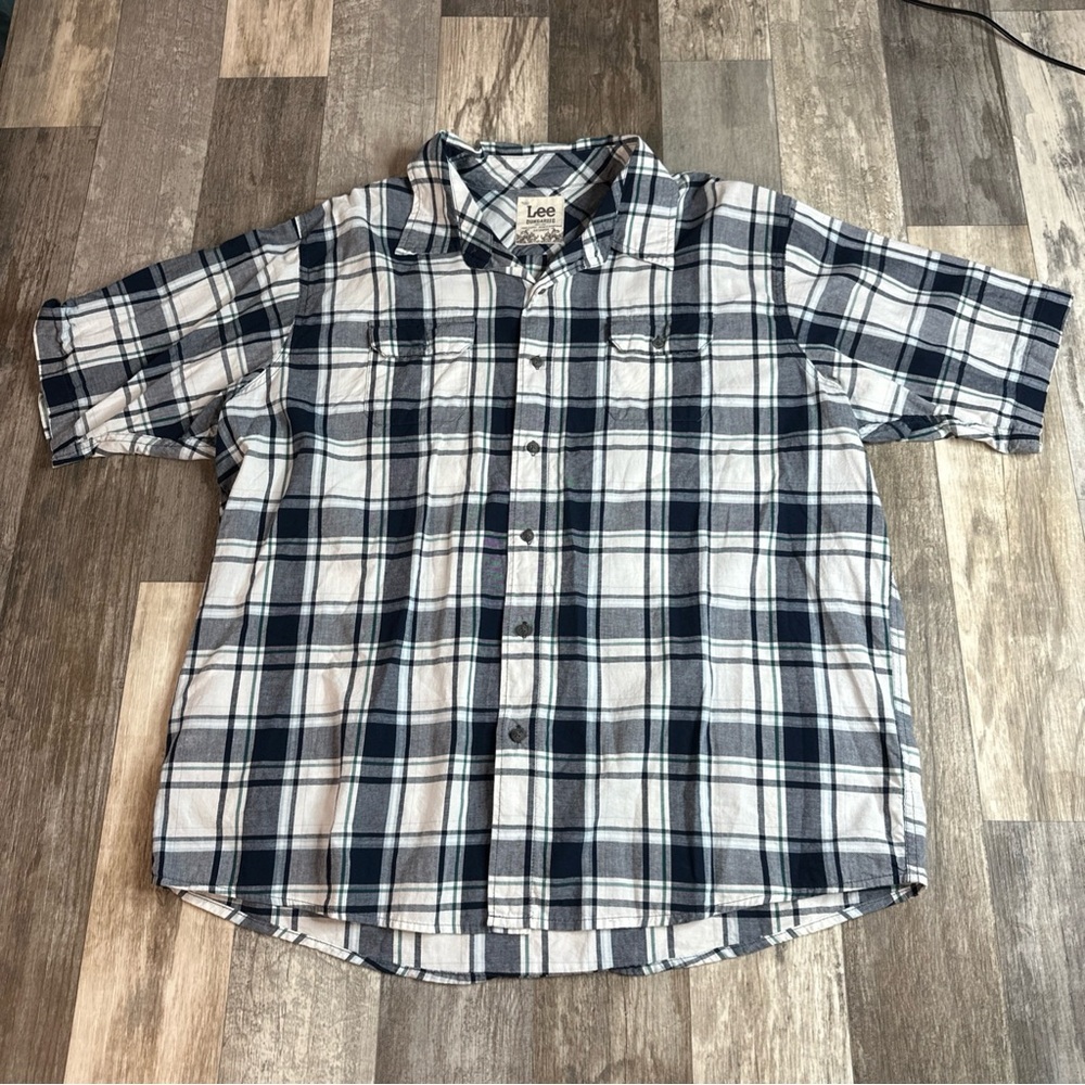 Lee Dungarees, Button Down Top, Short Sleeve, 2XL